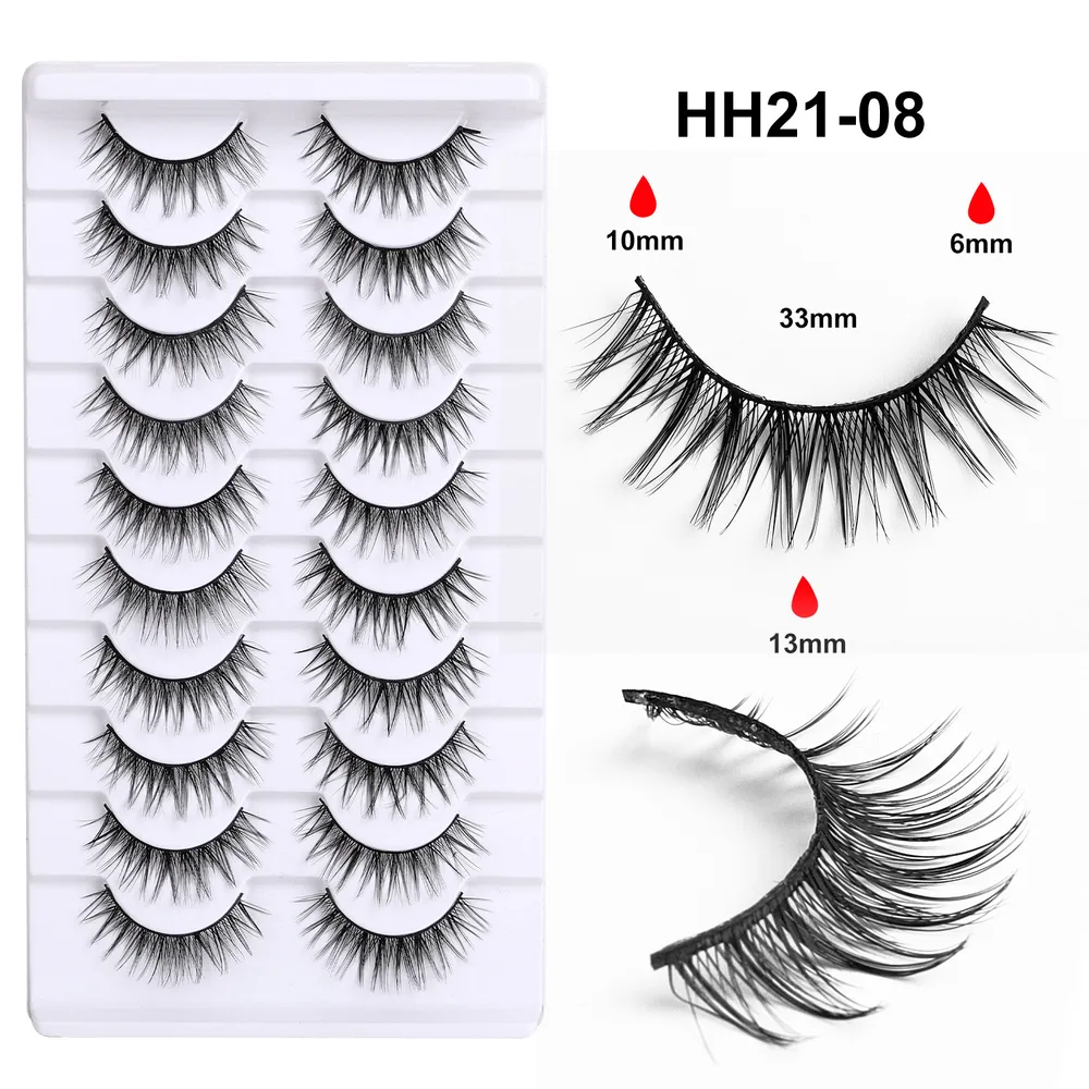 Flat Stem False Eyelashes, One-piece Manga Barbie Little Devil Cluster Lashes, Rabbit Grandma Style Pair Eyelashes HH21-08 image
