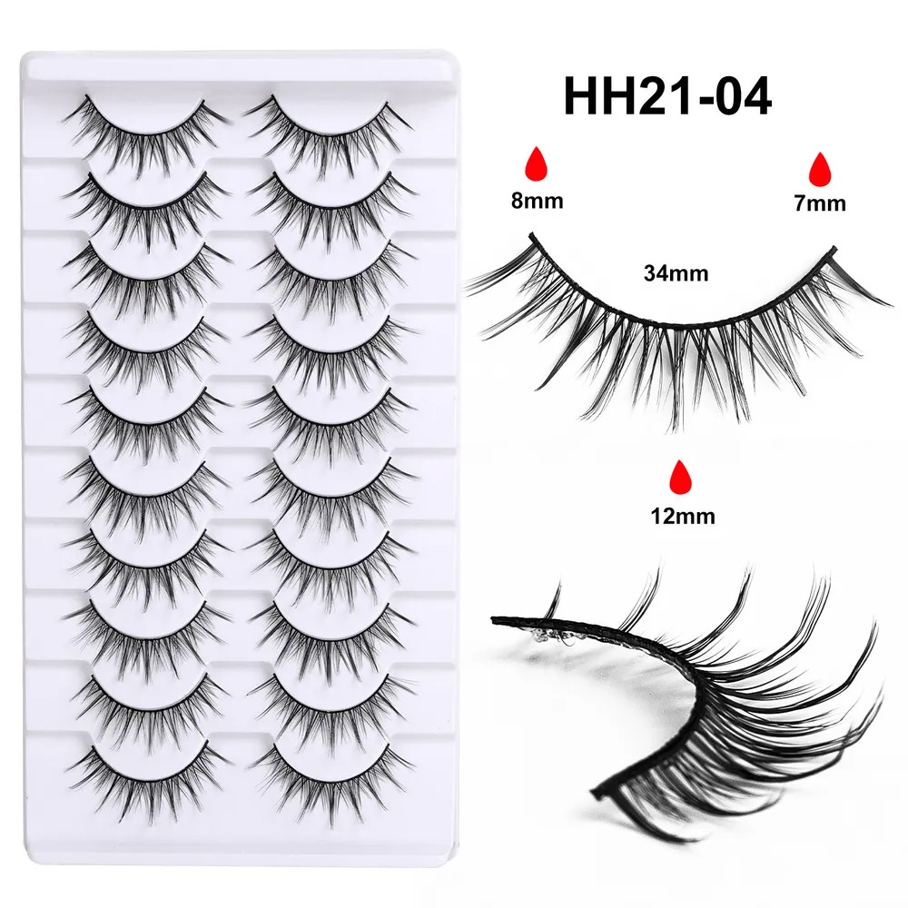 Flat Stem False Eyelashes, One-piece Manga Barbie Little Devil Cluster Lashes, Rabbit Grandma Style Pair Eyelashes HH21-04 image