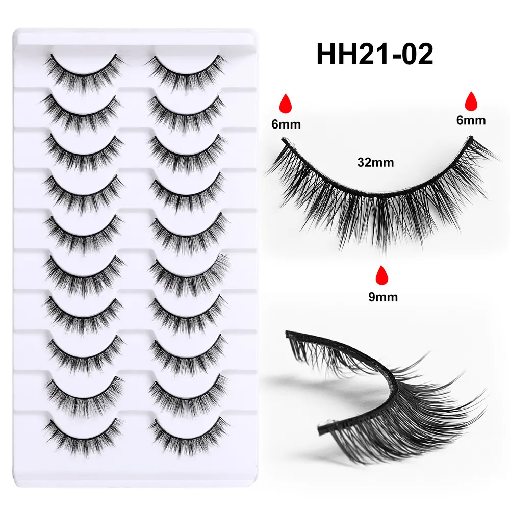 Flat Stem False Eyelashes, One-piece Manga Barbie Little Devil Cluster Lashes, Rabbit Grandma Style Pair Eyelashes HH21-02 image