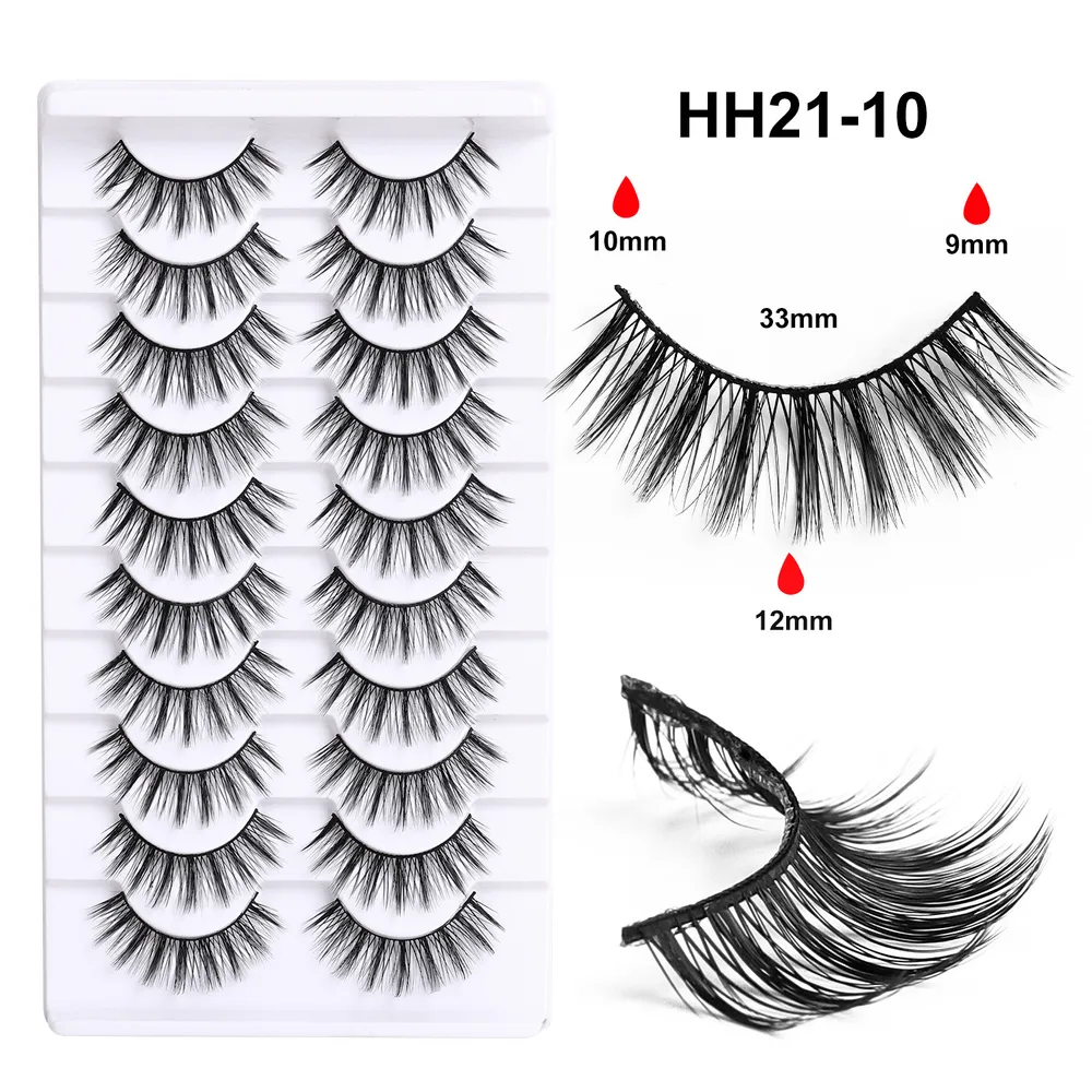 Flat Stem False Eyelashes, One-piece Manga Barbie Little Devil Cluster Lashes, Rabbit Grandma Style Pair Eyelashes HH21-10 image
