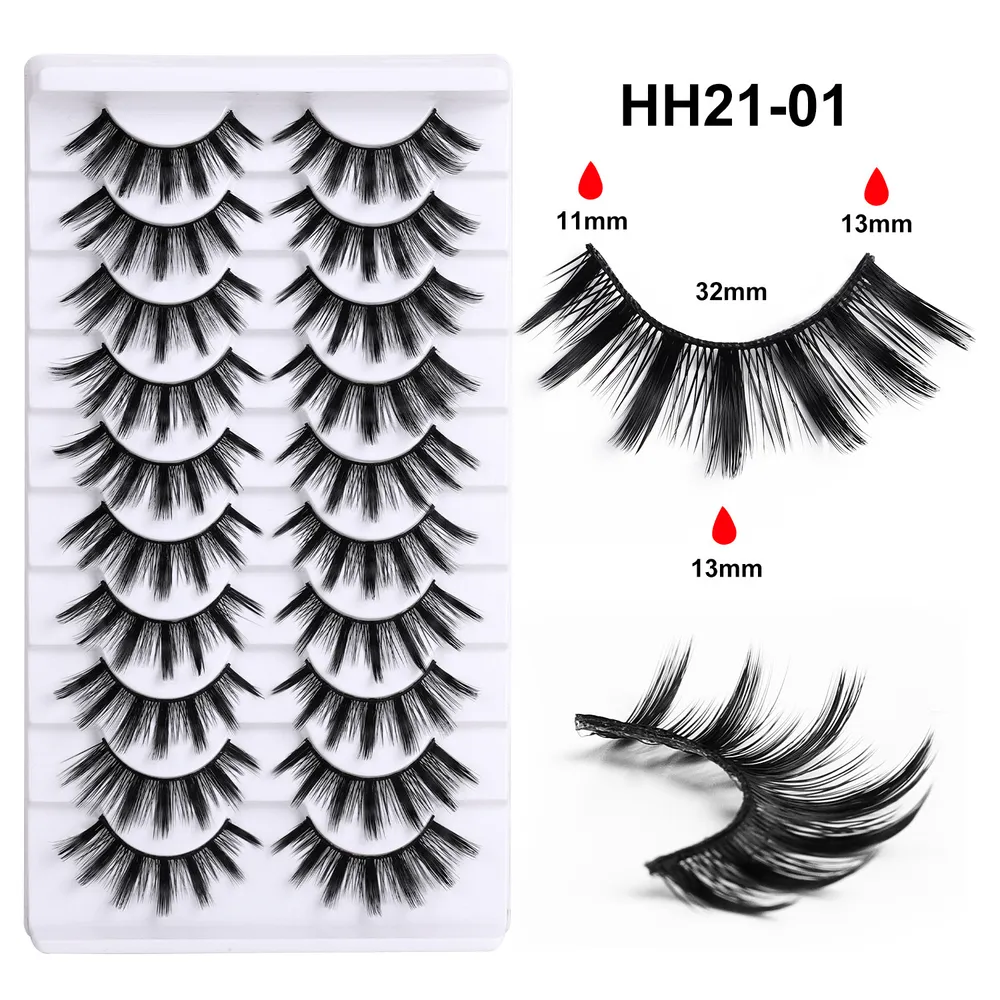 Flat Stem False Eyelashes, One-piece Manga Barbie Little Devil Cluster Lashes, Rabbit Grandma Style Pair Eyelashes HH21-01 image