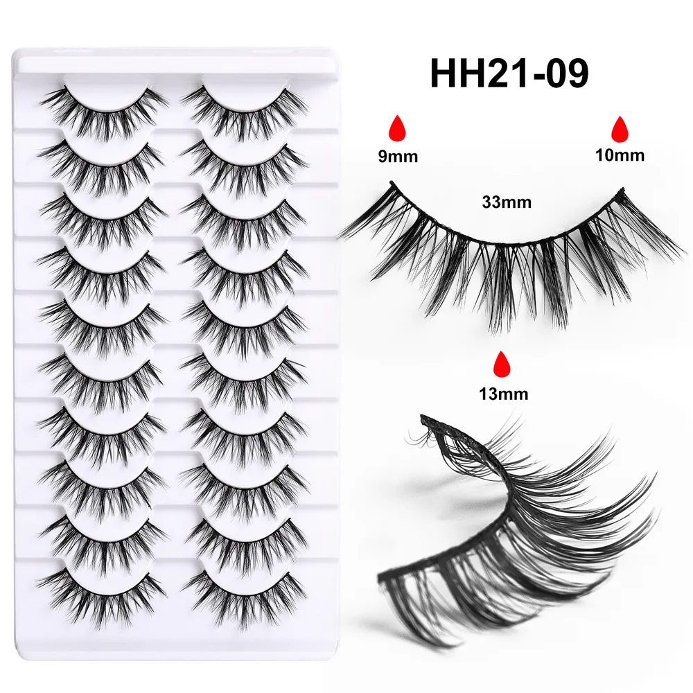 Flat Stem False Eyelashes, One-piece Manga Barbie Little Devil Cluster Lashes, Rabbit Grandma Style Pair Eyelashes HH21-09 image