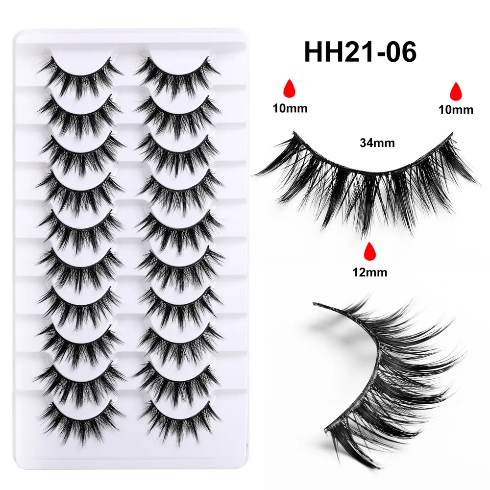 Flat Stem False Eyelashes, One-piece Manga Barbie Little Devil Cluster Lashes, Rabbit Grandma Style Pair Eyelashes HH21-06 image