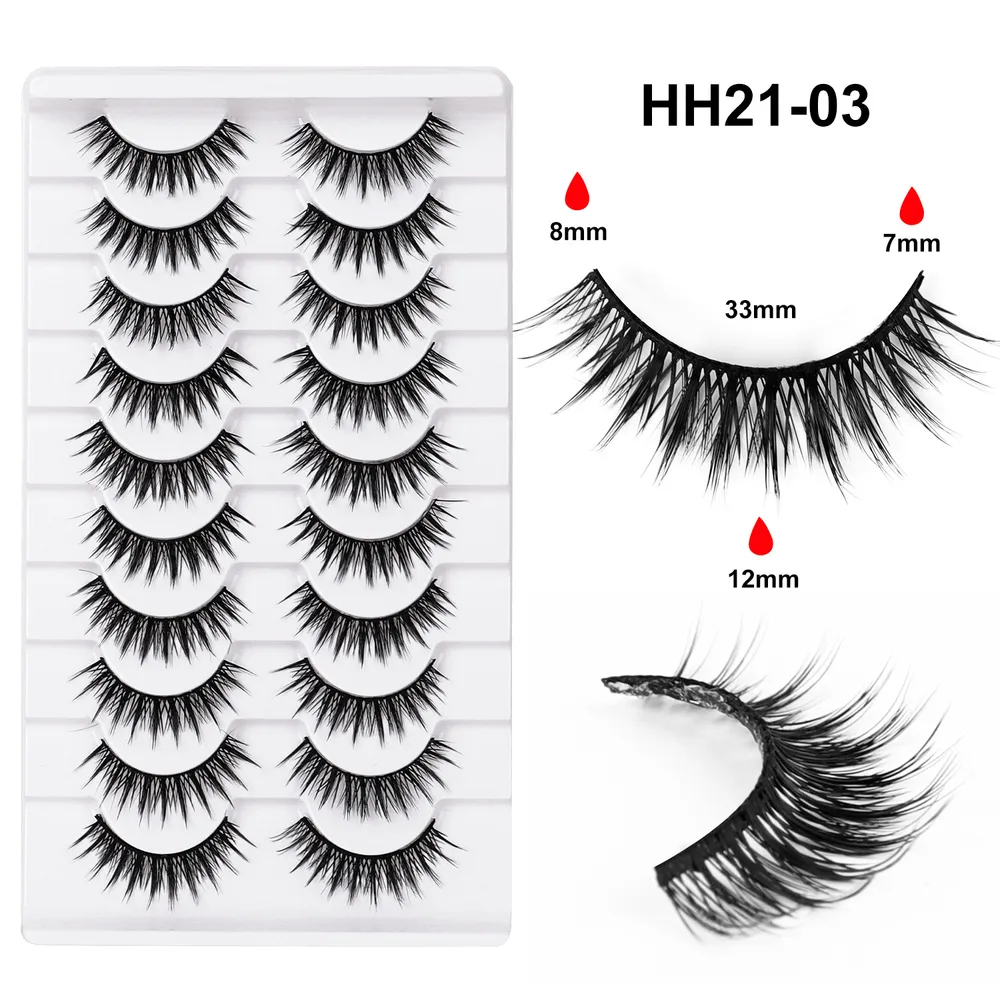 Flat Stem False Eyelashes, One-piece Manga Barbie Little Devil Cluster Lashes, Rabbit Grandma Style Pair Eyelashes HH21-03 image