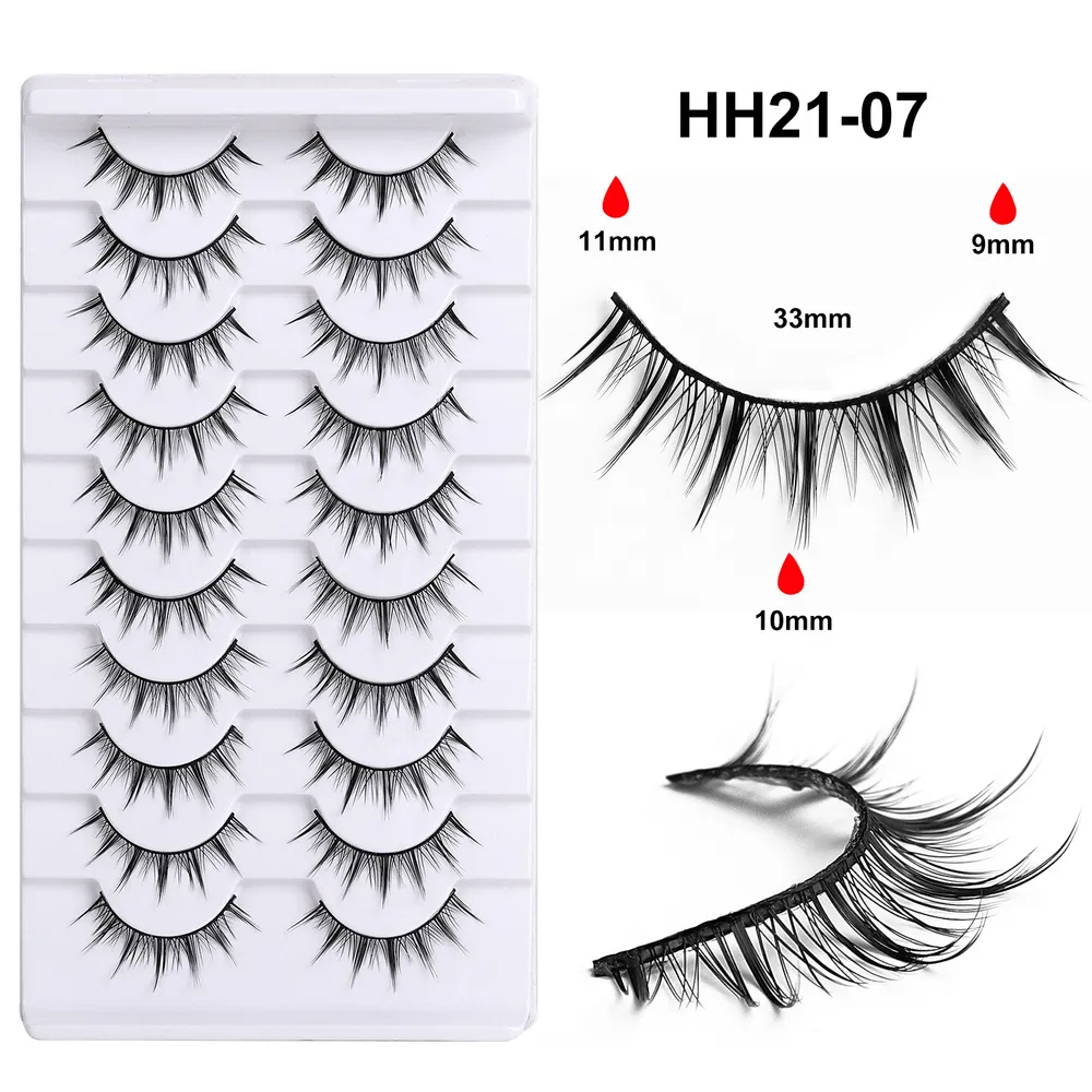 Flat Stem False Eyelashes, One-piece Manga Barbie Little Devil Cluster Lashes, Rabbit Grandma Style Pair Eyelashes HH21-07 image