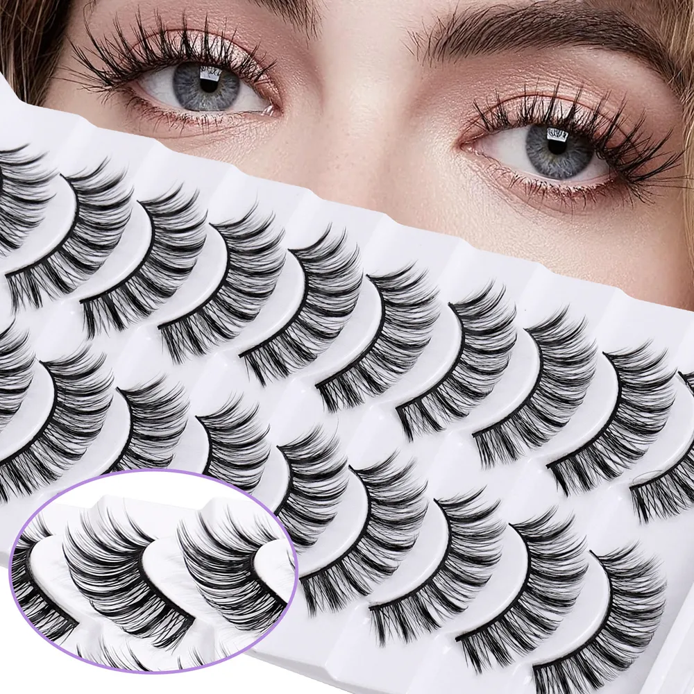 Flat Stem False Eyelashes, One-piece Manga Barbie Little Devil Cluster Lashes, Rabbit Grandma Style Pair Eyelashes
