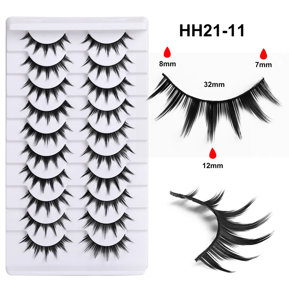 Flat Stem False Eyelashes, One-piece Manga Barbie Little Devil Cluster Lashes, Rabbit Grandma Style Pair Eyelashes HH21-11 image