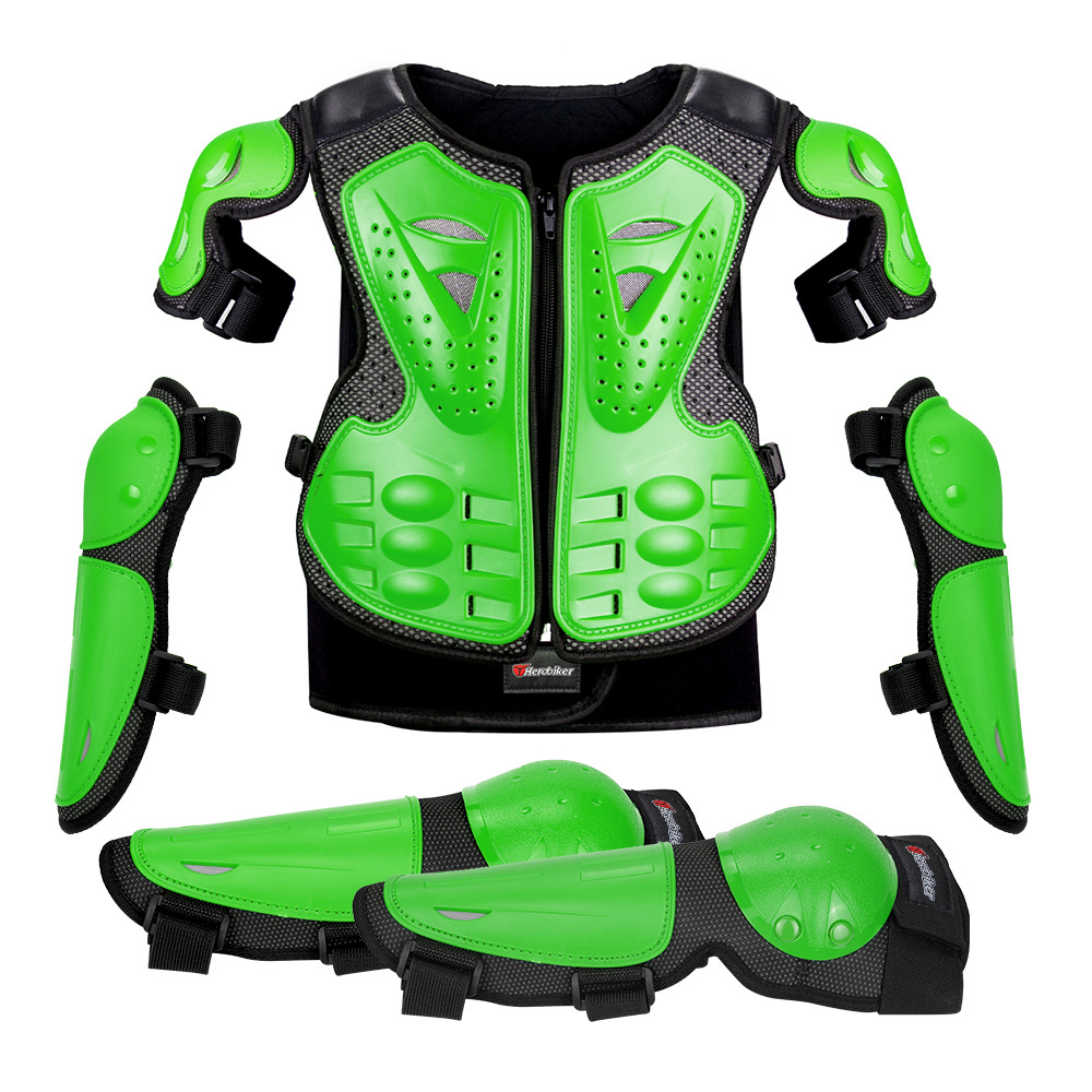 Children 5-Piece Motorcycle Protective Armor Set MCA-Grn image