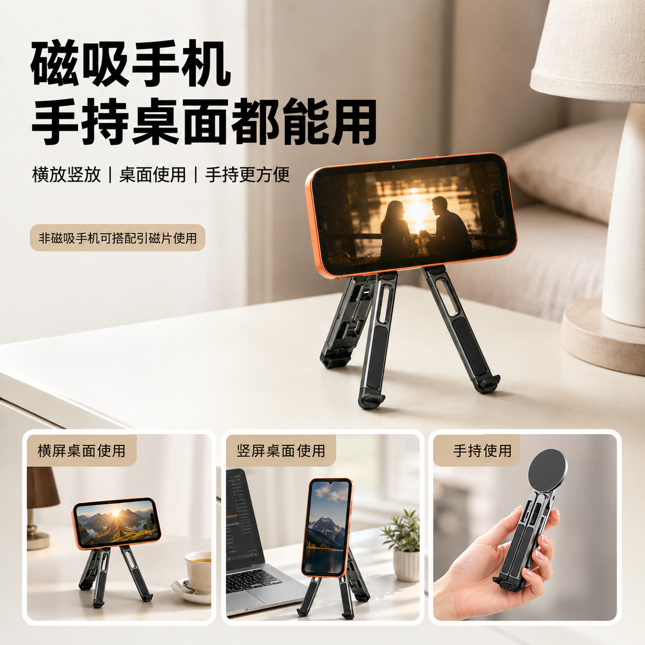 Magnetic Aluminum Alloy Laptop Phone Stand image 3